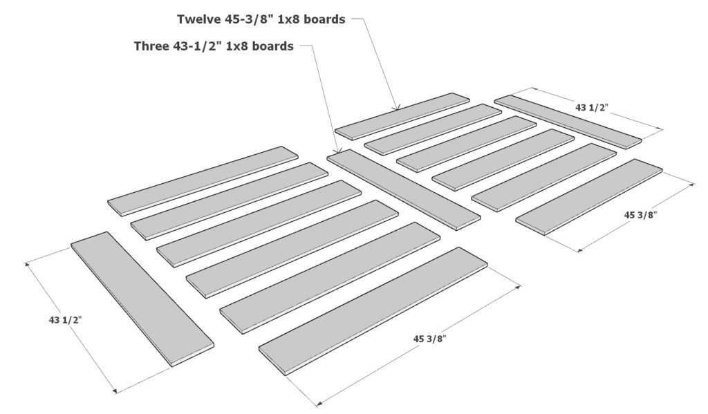 Table top boards and their dimensions