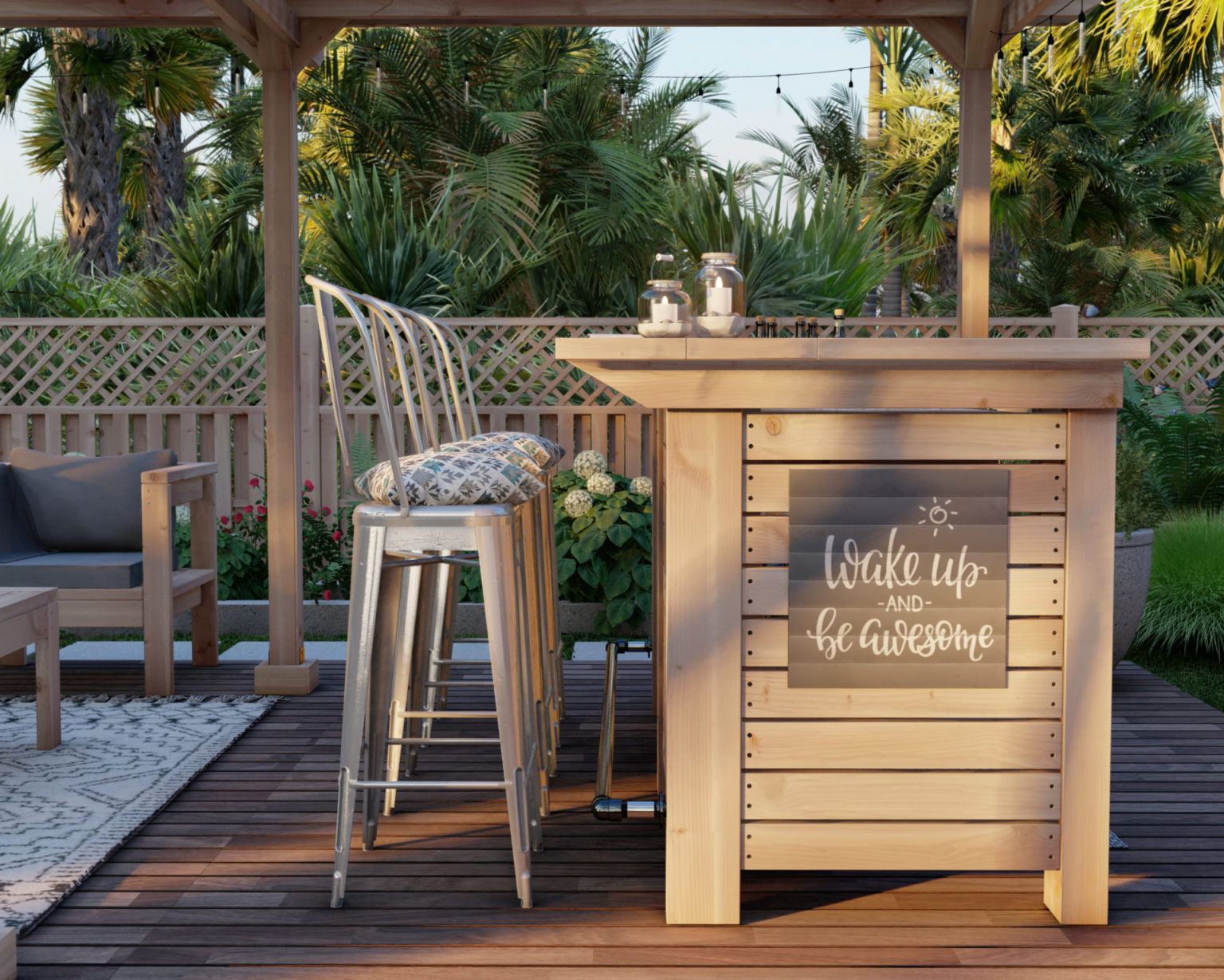 DIY outdoor bar plan, DIY bar step by step guide - DIY projects plans