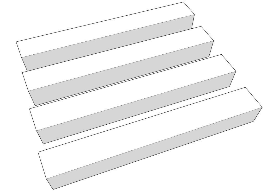 cutting a total of 4 leg pieces from 4x4 lumber