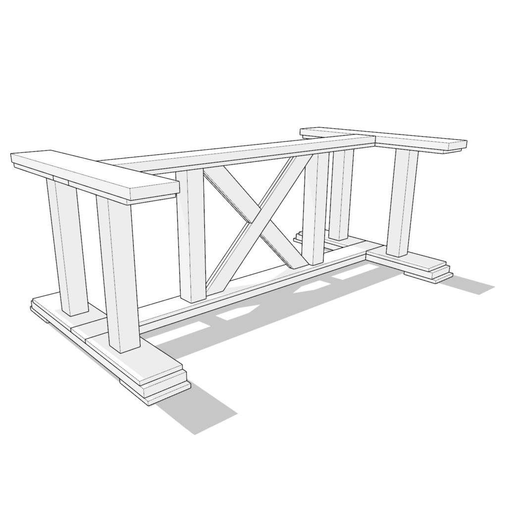 DIY crossbuck table base plan