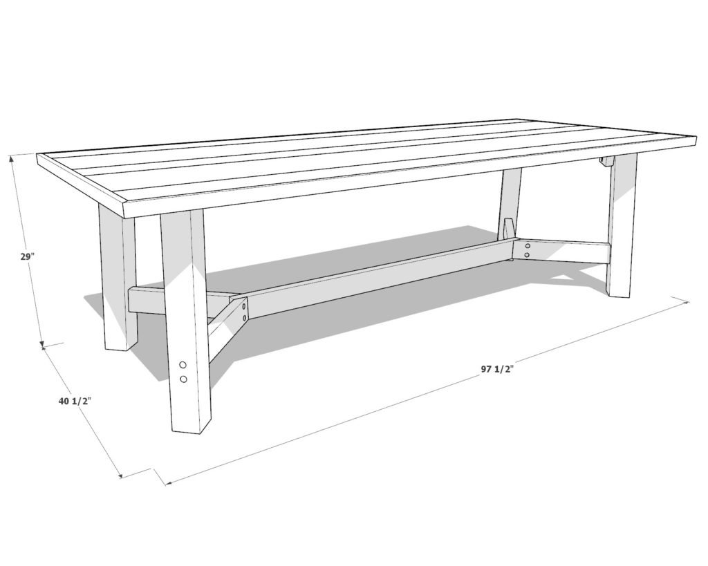 DIY farmhouse table dimensions