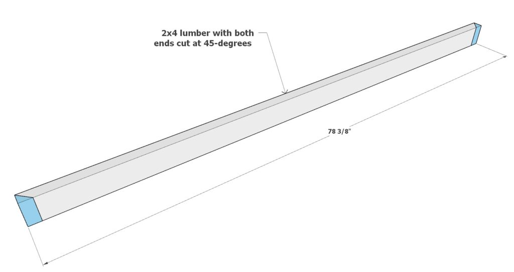 2x4 table top support piece cut to size