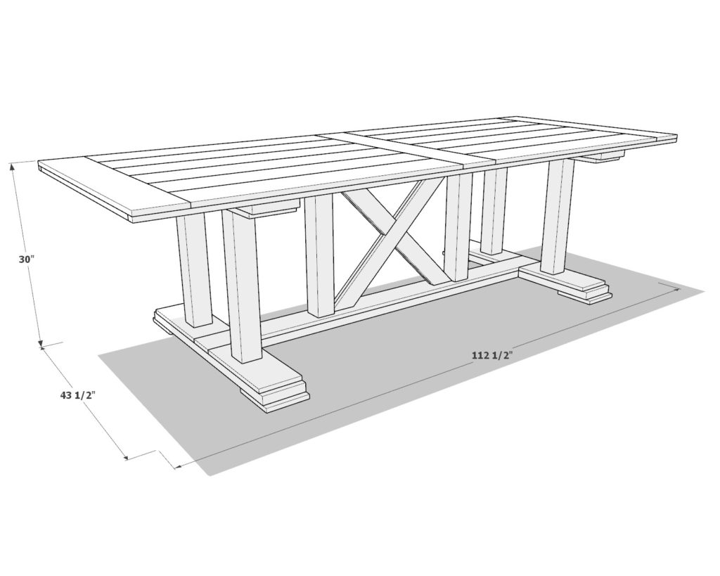 DIY farmhouse table dimensions