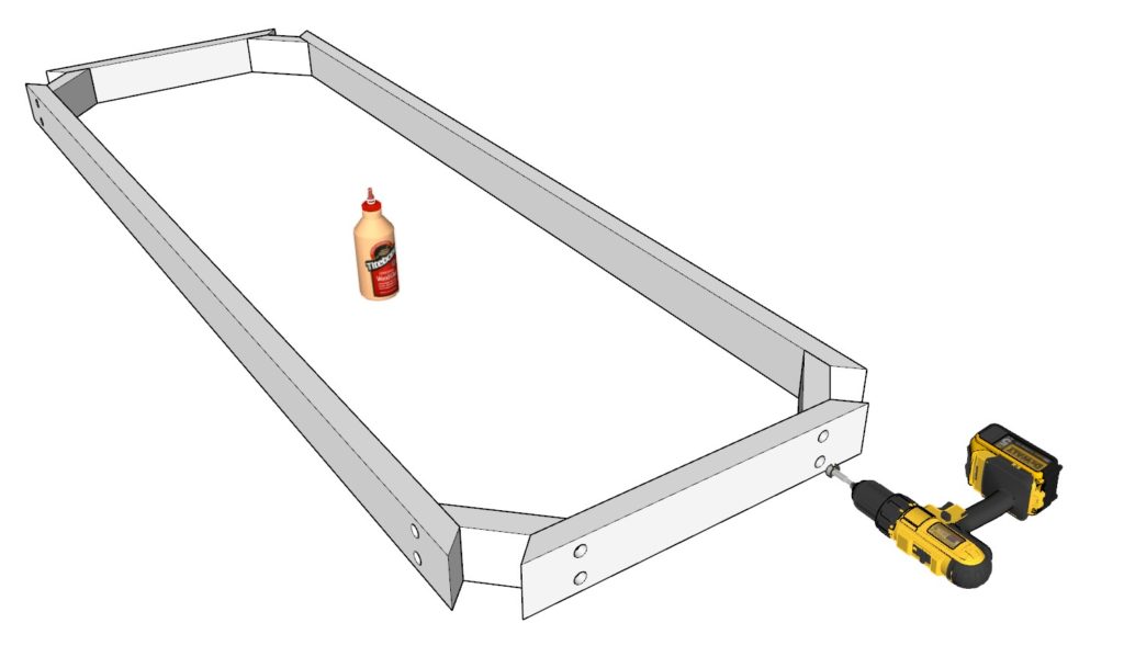 Assembly of DIY table top support frame. using 2x4 lumber components