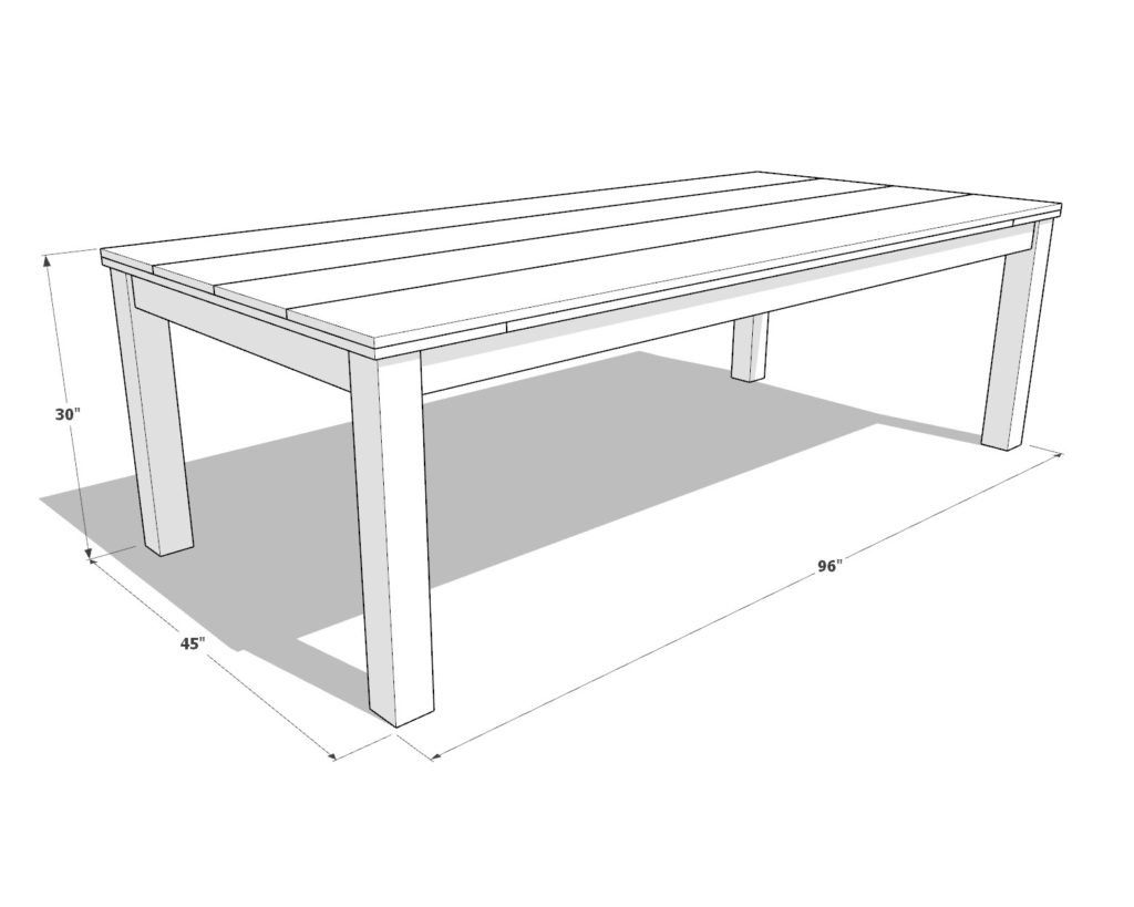 DIY dinning table dimensions