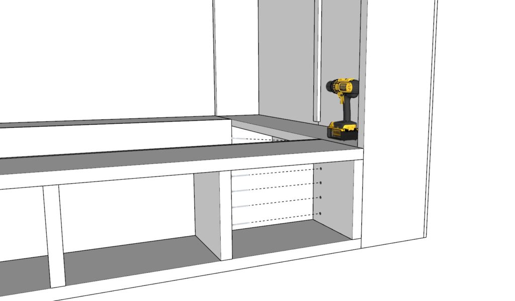 Adding the side storage cubbies to the backrest of the bed