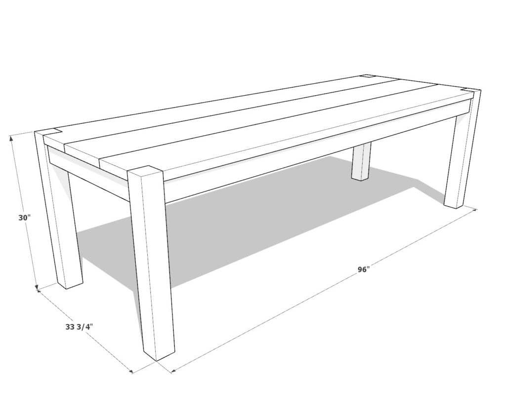 DIY dinning table dimensions