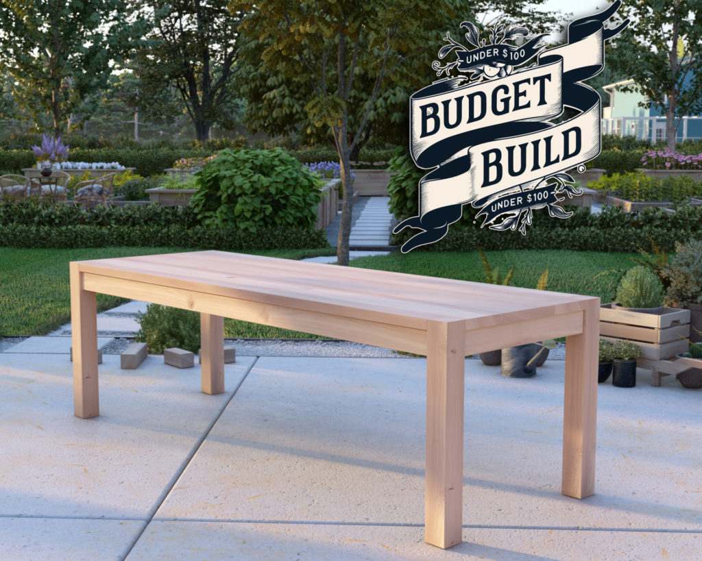 DIY budget wooden table with a modern design, built for under $100.