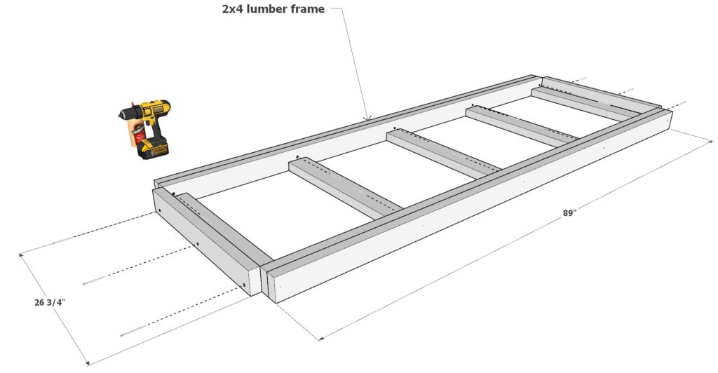 DIY dinning table frame construction