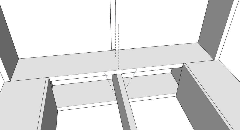 Adding the plywood bed support piece