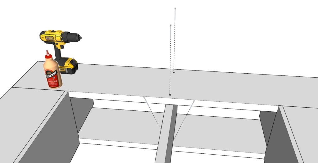 Adding the plywood bed support piece