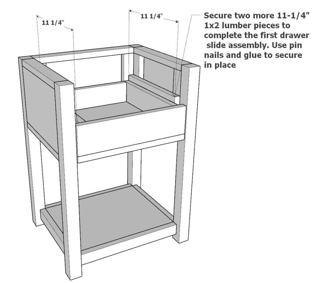 adding the first drawer to the drawer slide