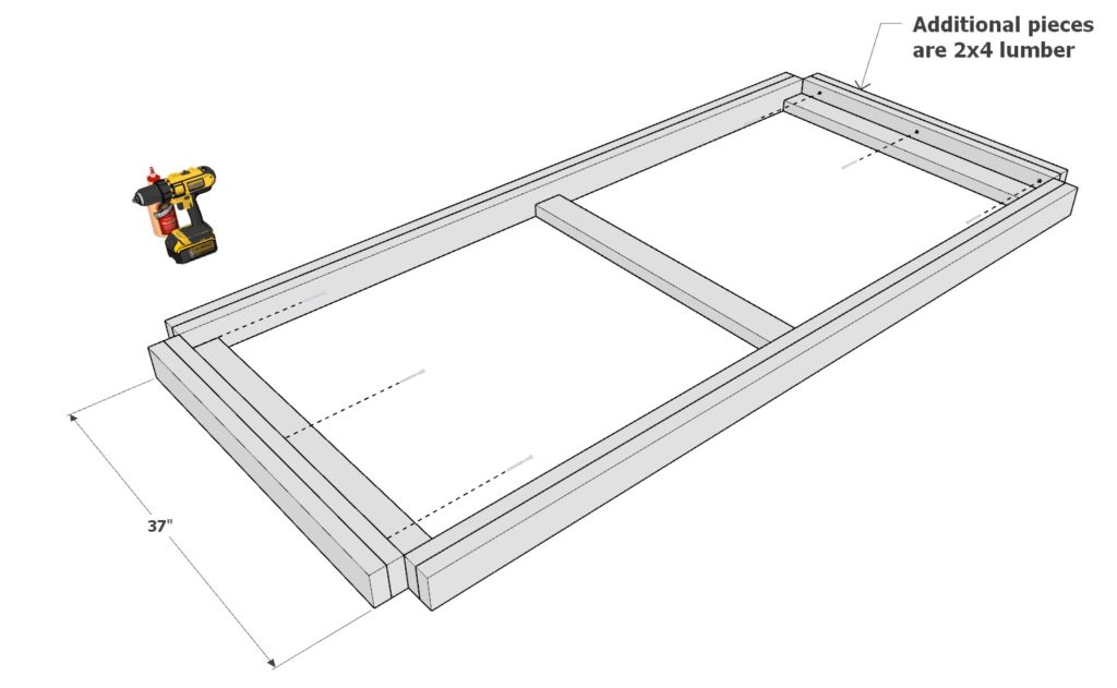 DIY dinning table frame construction from 2x4 lumber