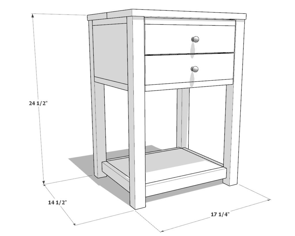 DIY nightstand dimensions