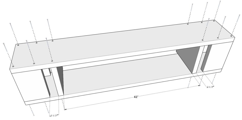 Assembly of the footrest cubbies