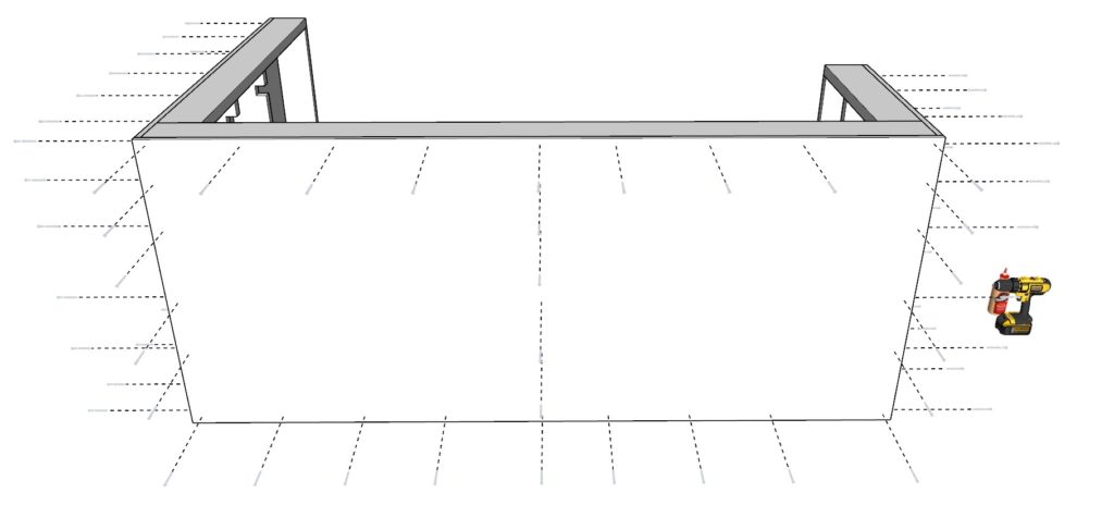 securing the plywood face with screws and glue