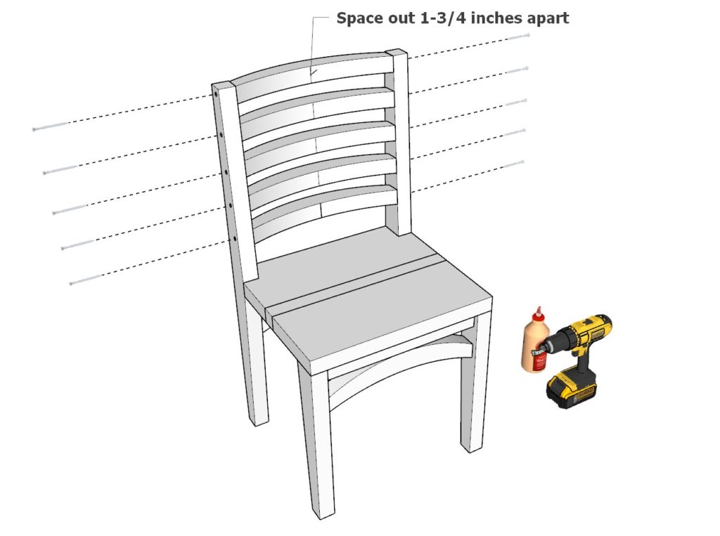 Adding the back curved back rest components