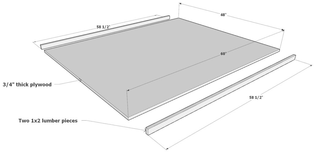 Adding table top to DIY craft table