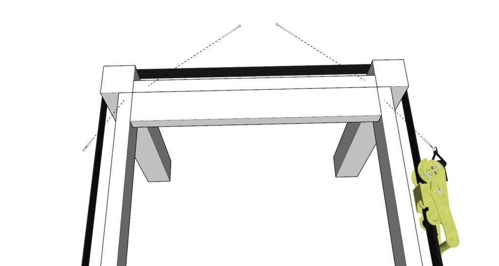 Turning table over and securing legs to table