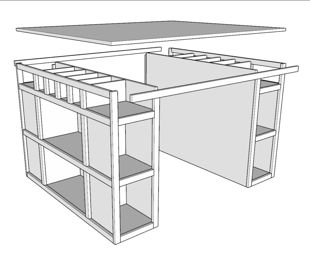 Adding table top to DIY craft table