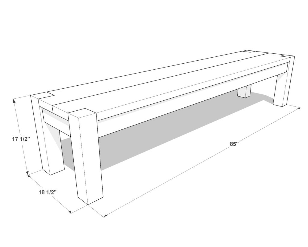 DIY dinning table bench dimensions