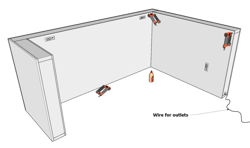 Securing the plywood interior face to DIY bar frame