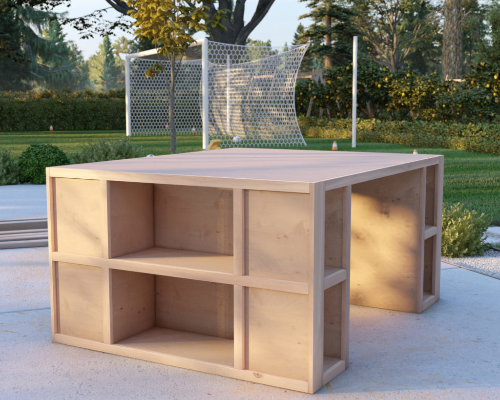 DIY Dual-Sided Craft and Study Table with Storage Cubbies