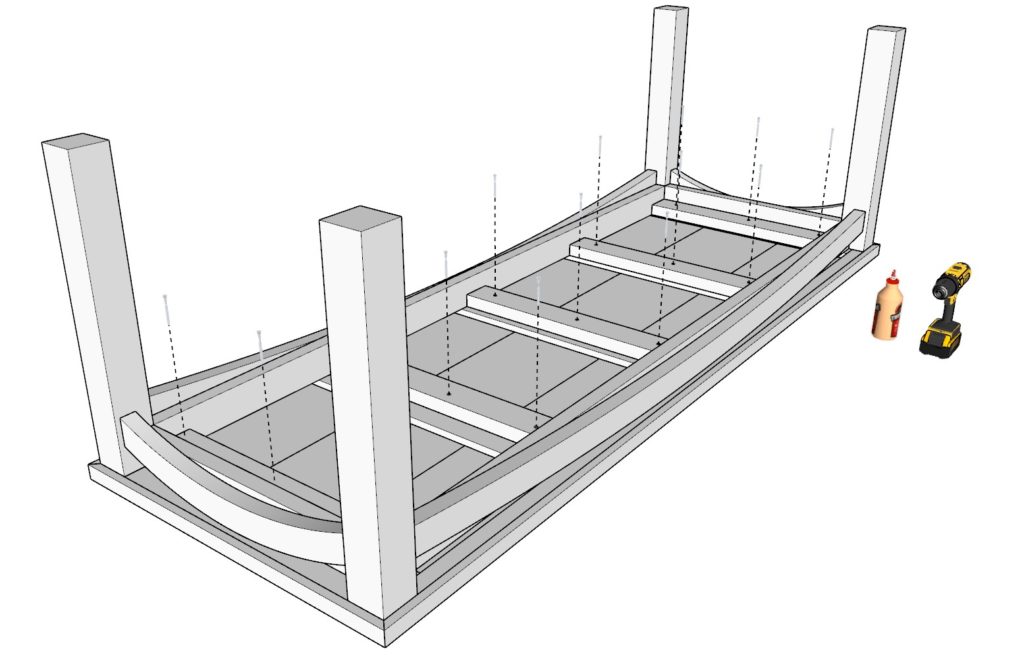 Securing table to to table base