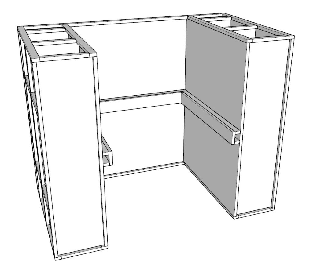 Turning the table over to install the power cord housing