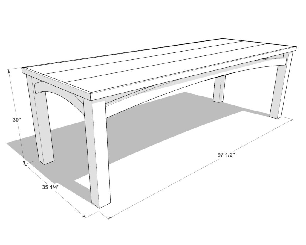 DIY dining table dimensions