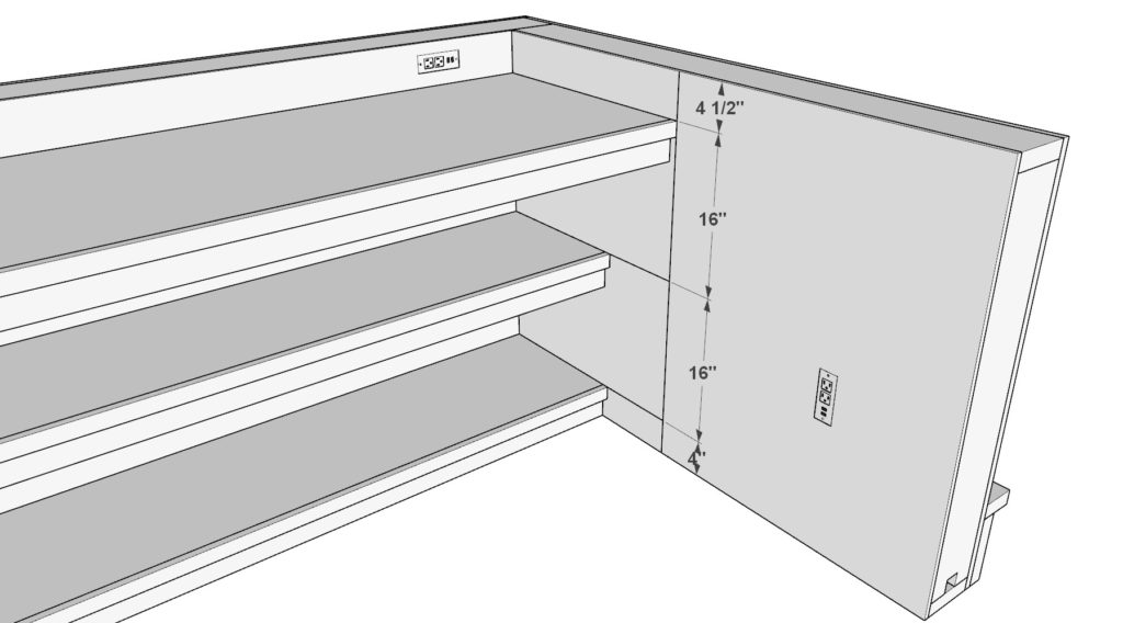 Bar shelf and working counter installation