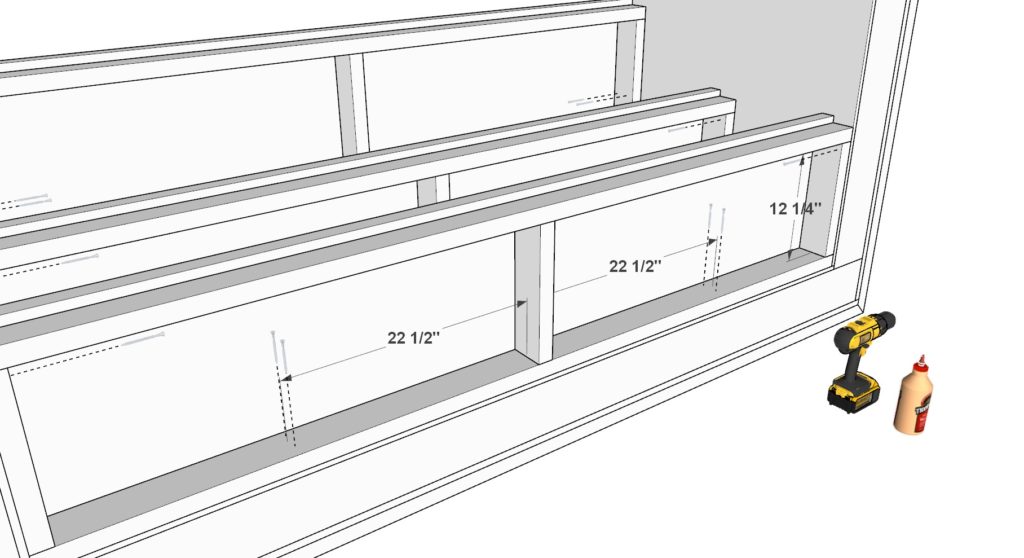 Bar shelf and working counter installation