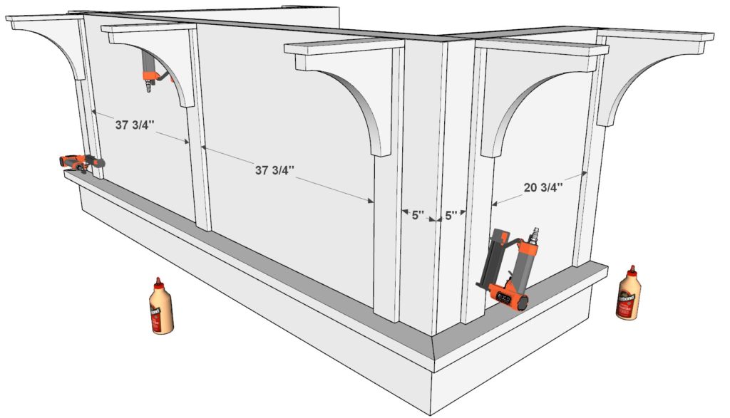 bar top corbels installation