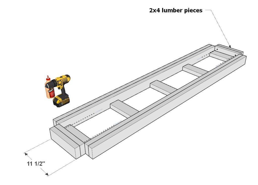 Dinning table bench frame construction