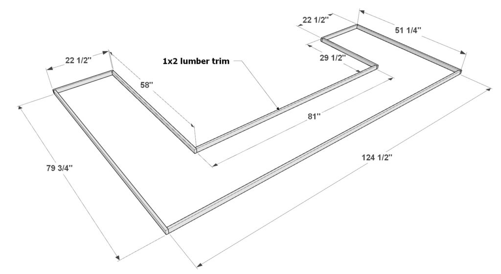 DIY home bar top trim installation