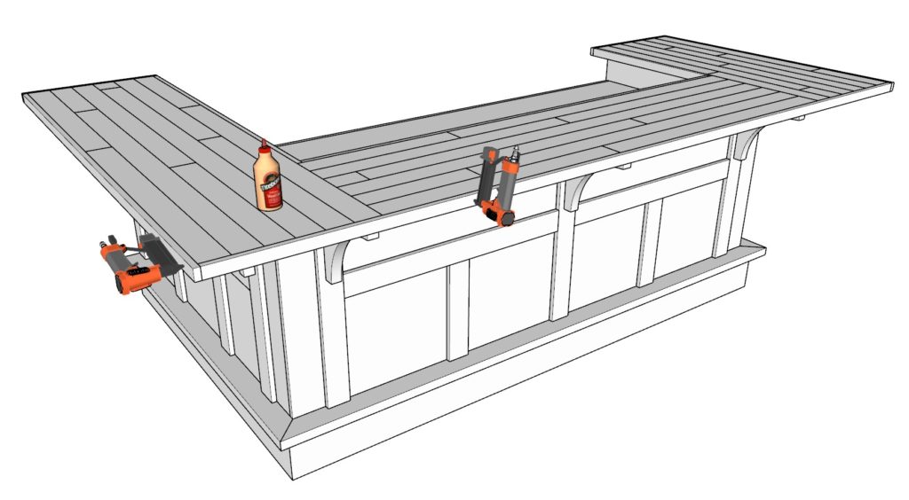 DIY home bar top trim installation