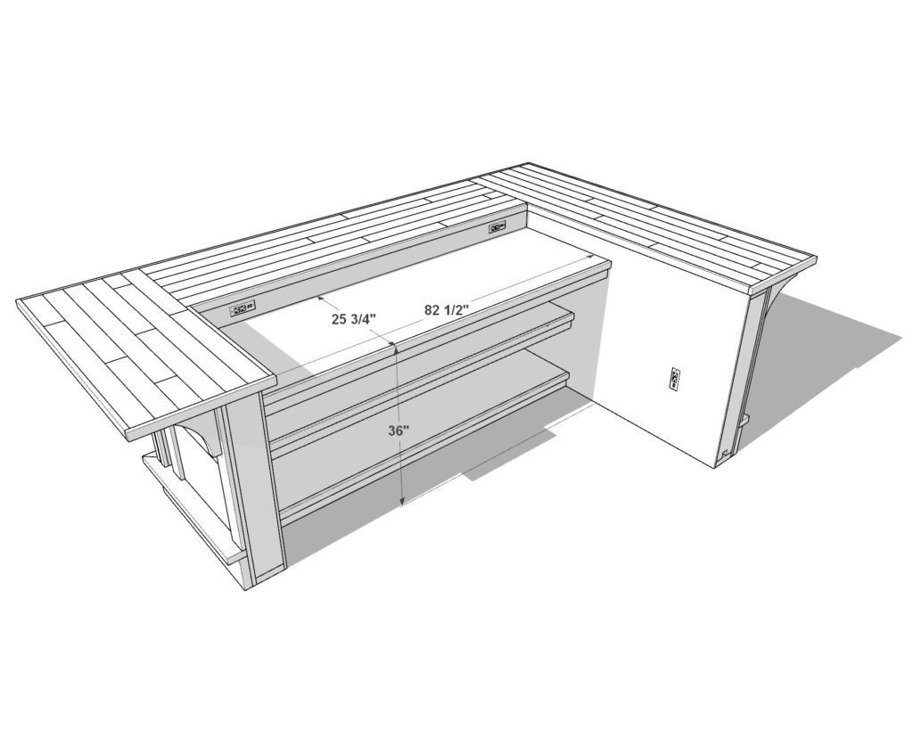 DIY bar shelving dimensions