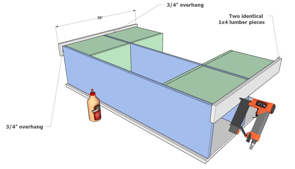 Adding cubby reinforcement 1x4 lumber