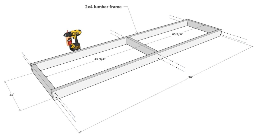 Assembly of the garage shelf frame