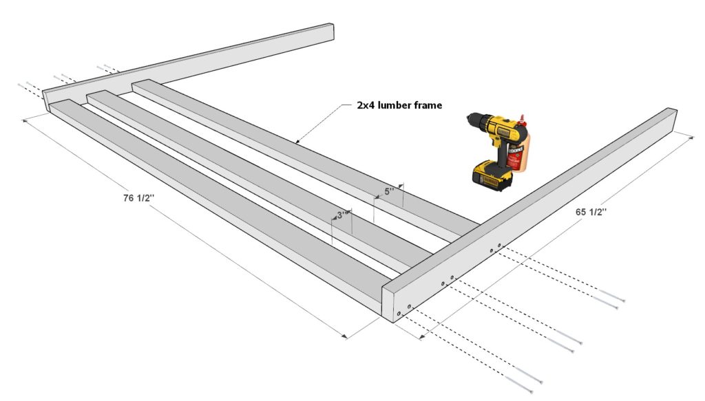 DIY loft bed frame assembly