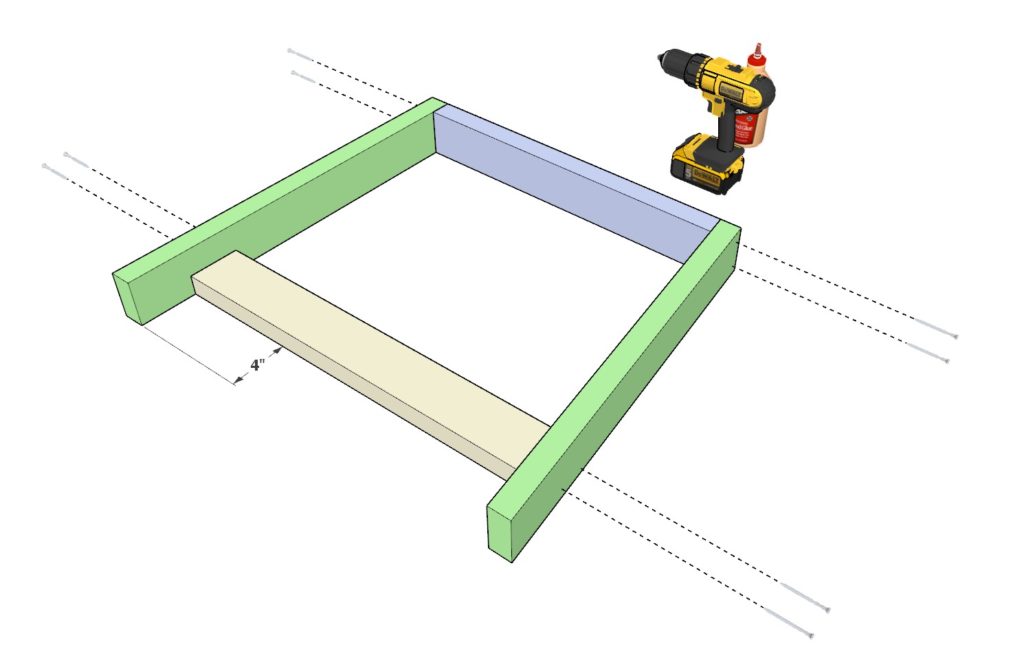 Farmhouse table legs assembly