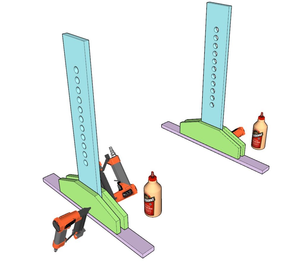 construction and assembly of the desk leg mount