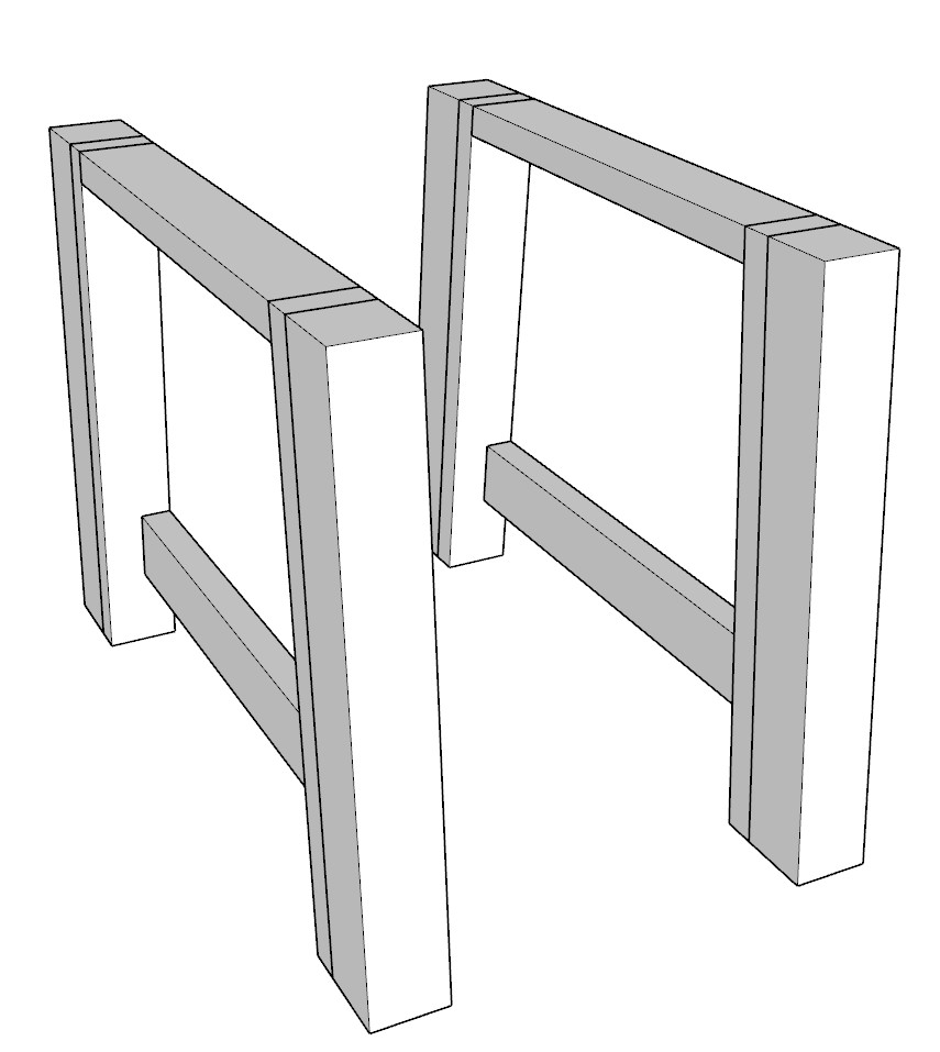 Farmhouse table legs assembly