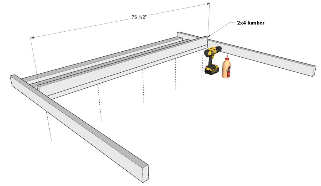 DIY loft bed frame assembly