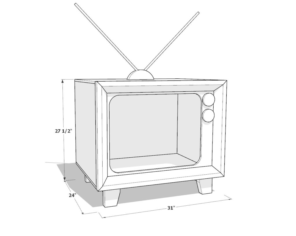 Vintage TV Cat House dimensions
