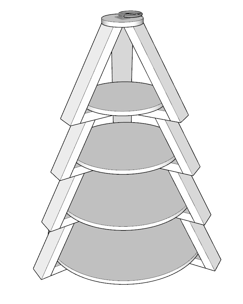 Festive DIY Christmas Tree Tiered Stand Display finishing touches