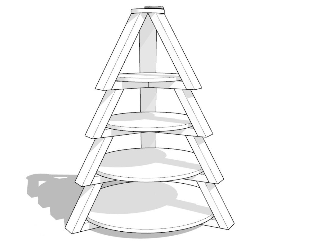 Festive DIY Christmas Tree Tiered Stand Display