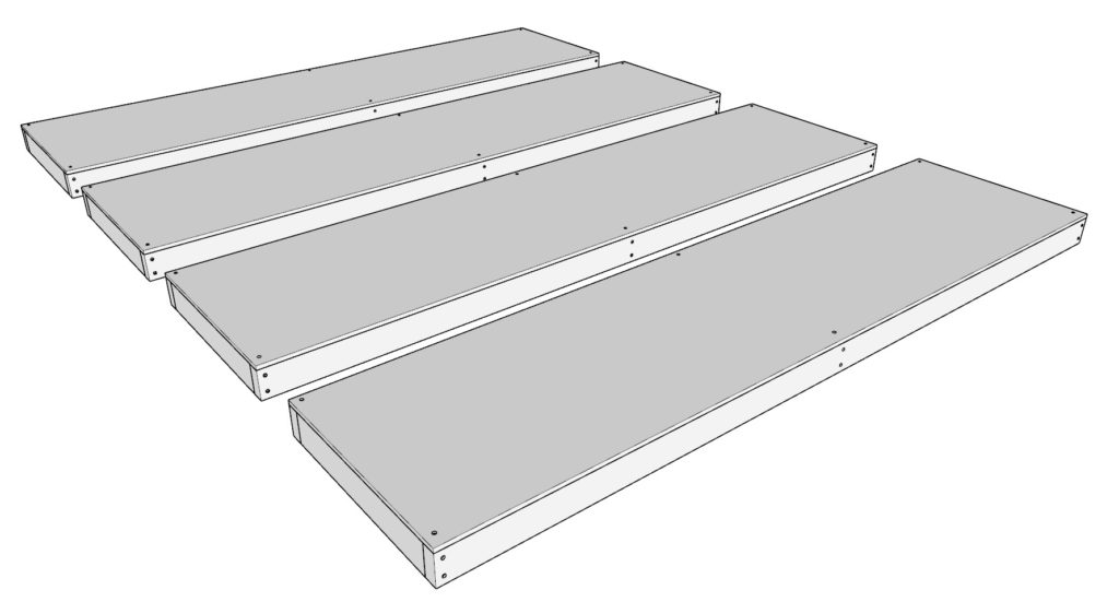 making four identical shelf pieces