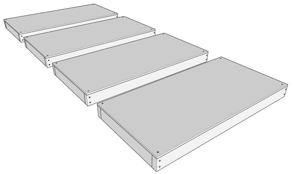 making four identical shelf pieces