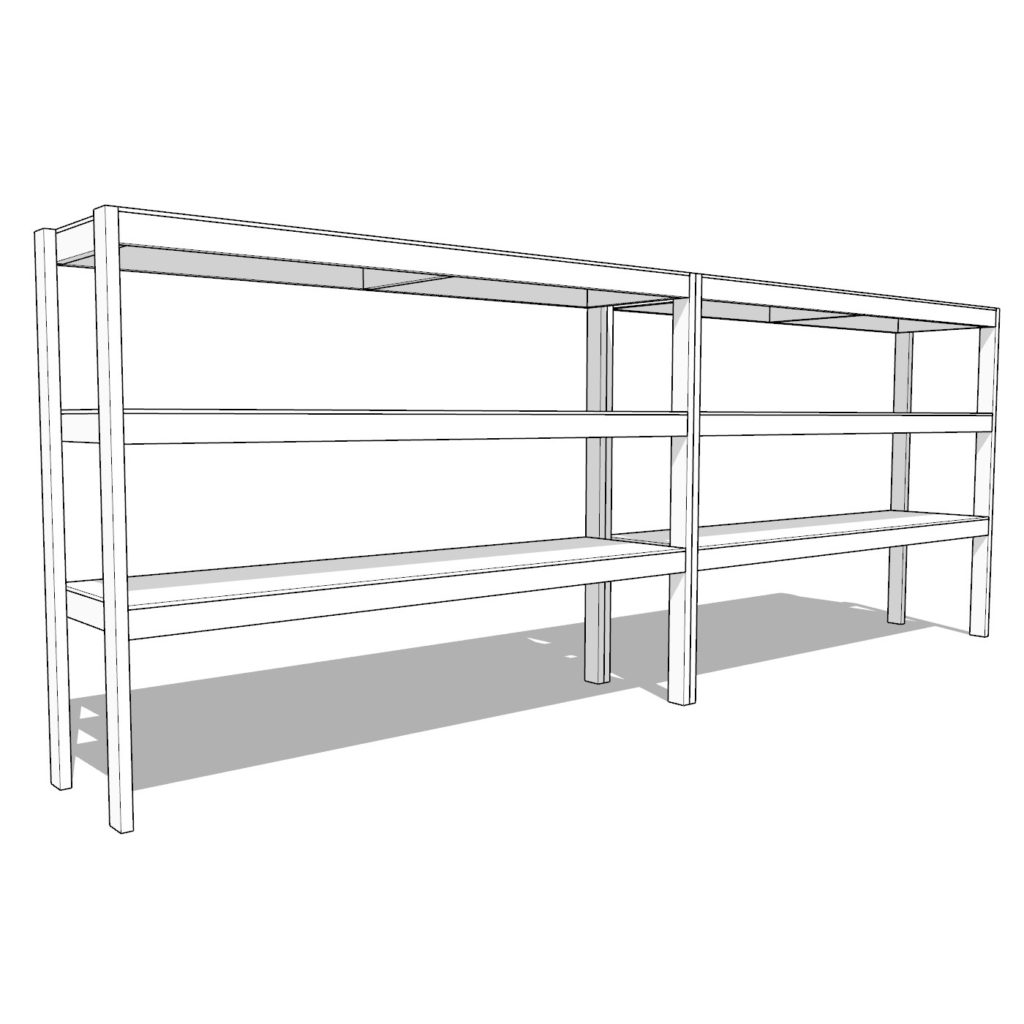 DIY garage shelves plan